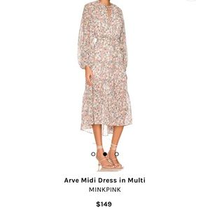 MINK PINK ARVE FLORAL MIDI DRESS